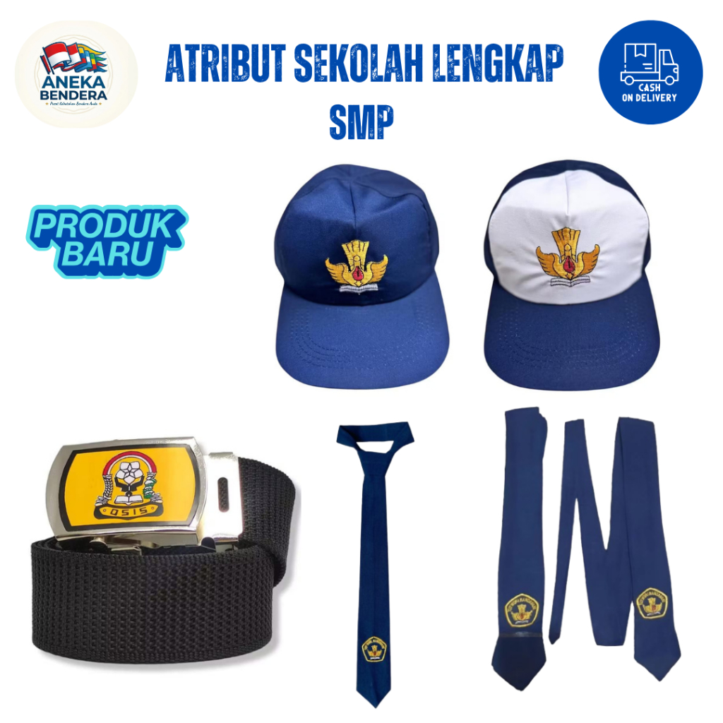 Set Perlengkapan Atribut Sekolah SMP - Topi Dasi Sabuk