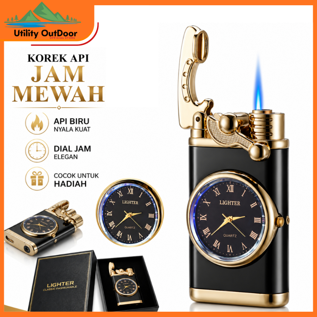 Korek Api Jam Tangan Pria Klasik – Korek Api Unik, Aksesori Fesyen Pria, Desain Elegan
