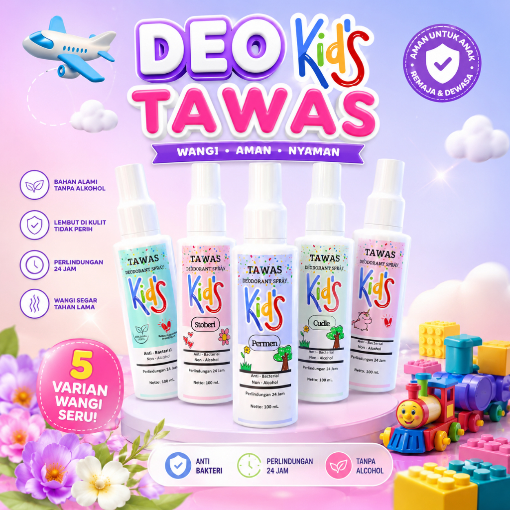 Deodoran Anak Tawas Natural Spray Non Alkohol 100ml