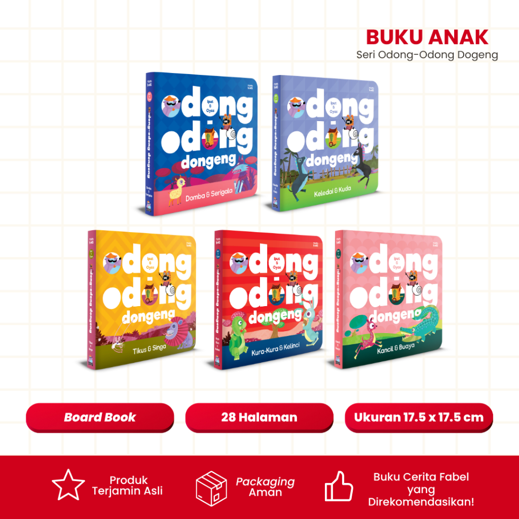Odong-Odong Dongeng: Tikus & Singa, Kura-Kura & Kelinci, Kancil & Buaya, Domba & Serigala, Keledai &