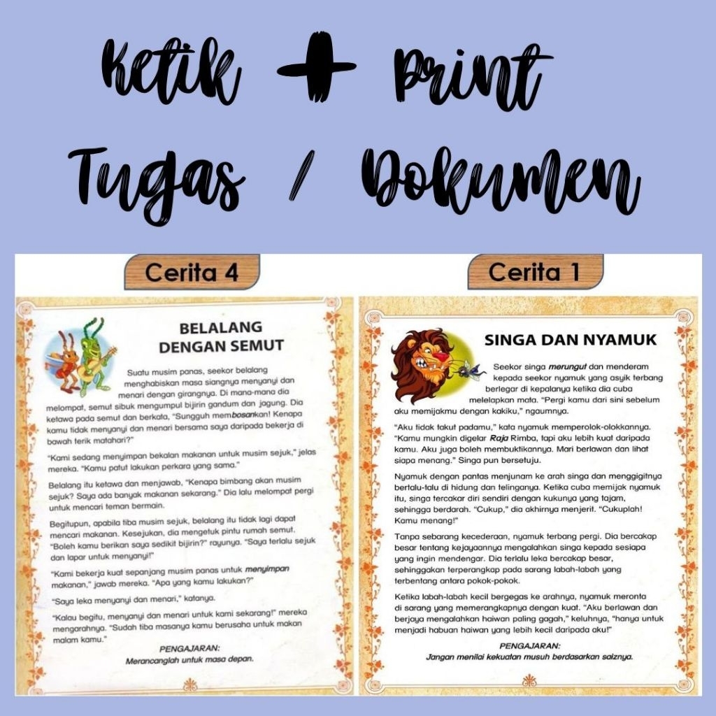 Print tugas Sekolah / print dokumen, print tugas, jasa ketik + print