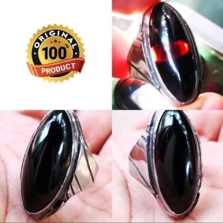 cincin batu akik yaman wulung pandan ring monel