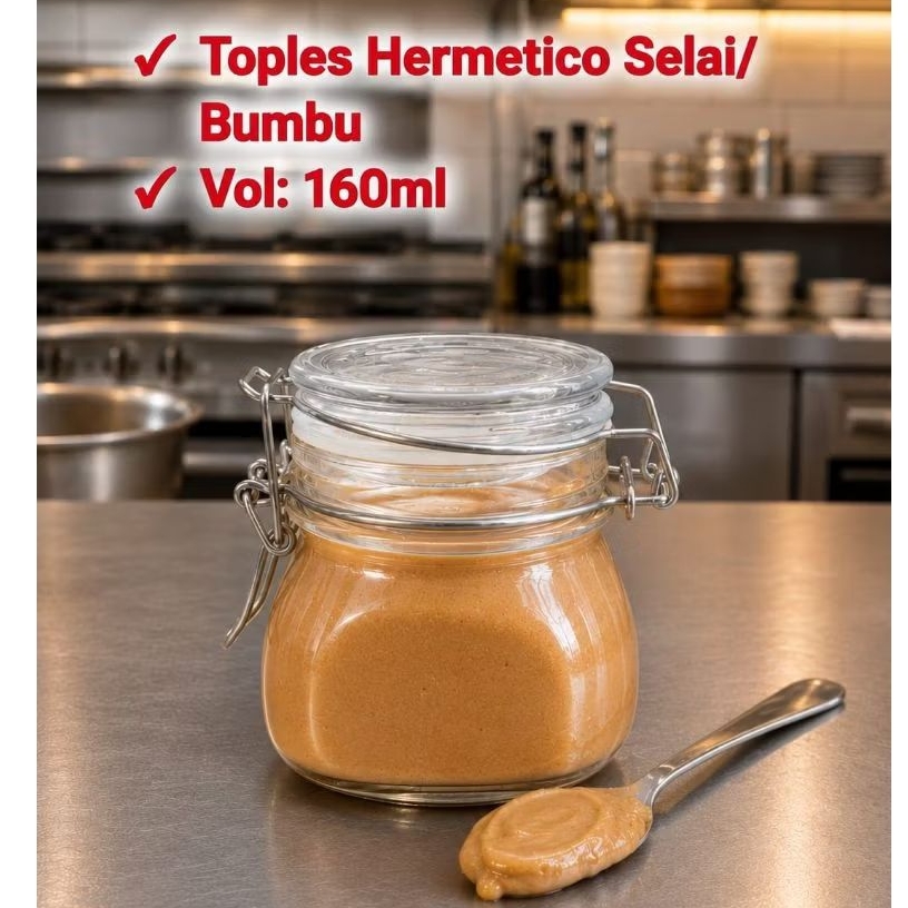 Hermetico Mini Jar 160ml / Hermetico Jar Mini / Glass Jar with Clip-On Lid