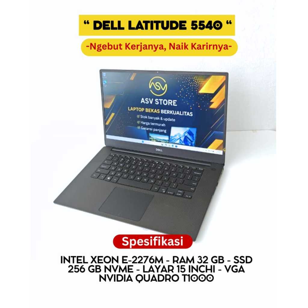 DELL PRECISION 5540 INTEL XEON E 2276M RAM 32GB SSD 512GB NVIDIA QUADRO T1000 4GB LAPTOP WORKSTATION
