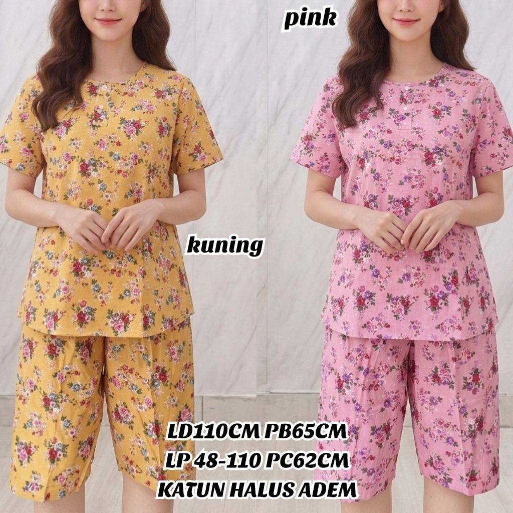 SETELAN BAJU TIDUR 3PER4 STANDAR.JUMBO MERLIN / 3/4 PIYAMA MERLIN KARAKTER KATUN HALUS