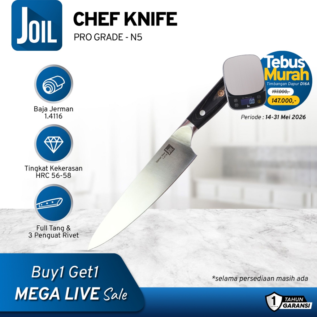 Joil Pisau Dapur Chef Knife Germany Stainless Steel - N5