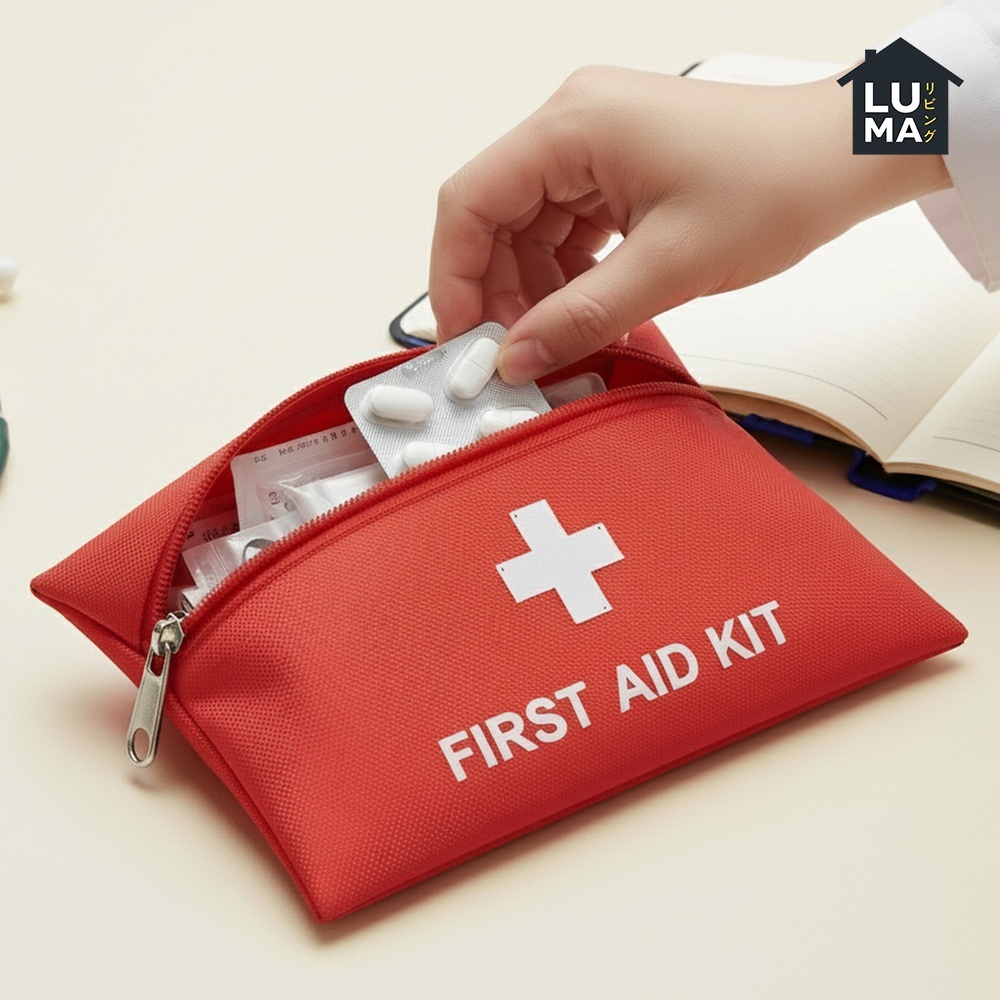 Tas P3K Mini Pouch Kotak Obat First Aid Kit Organizer Kebutuhan Medis Medicine Bag Travel