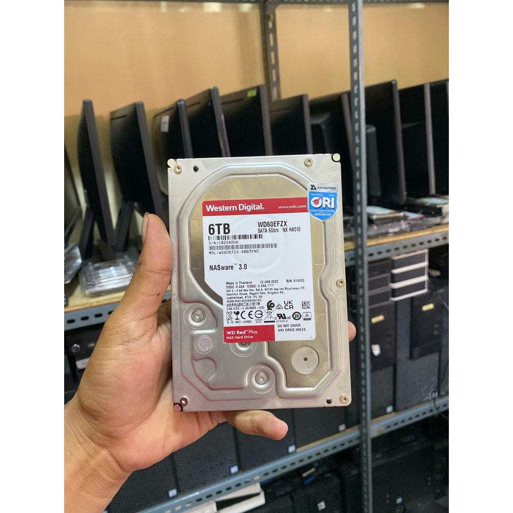 Hardisk/hdd 6TB wd red nasware cocok cctv garansi