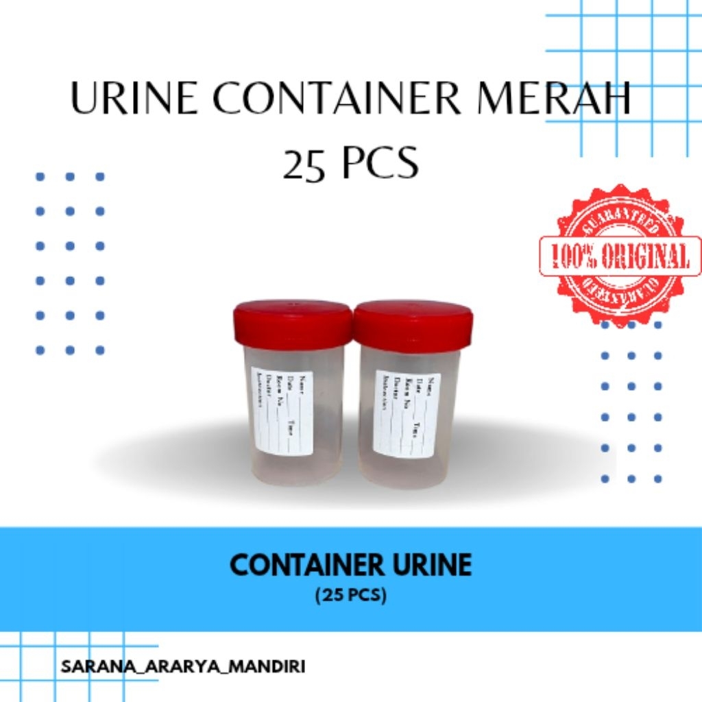 Urine Container Strerile / Pot Urine Steril Merah 60ml