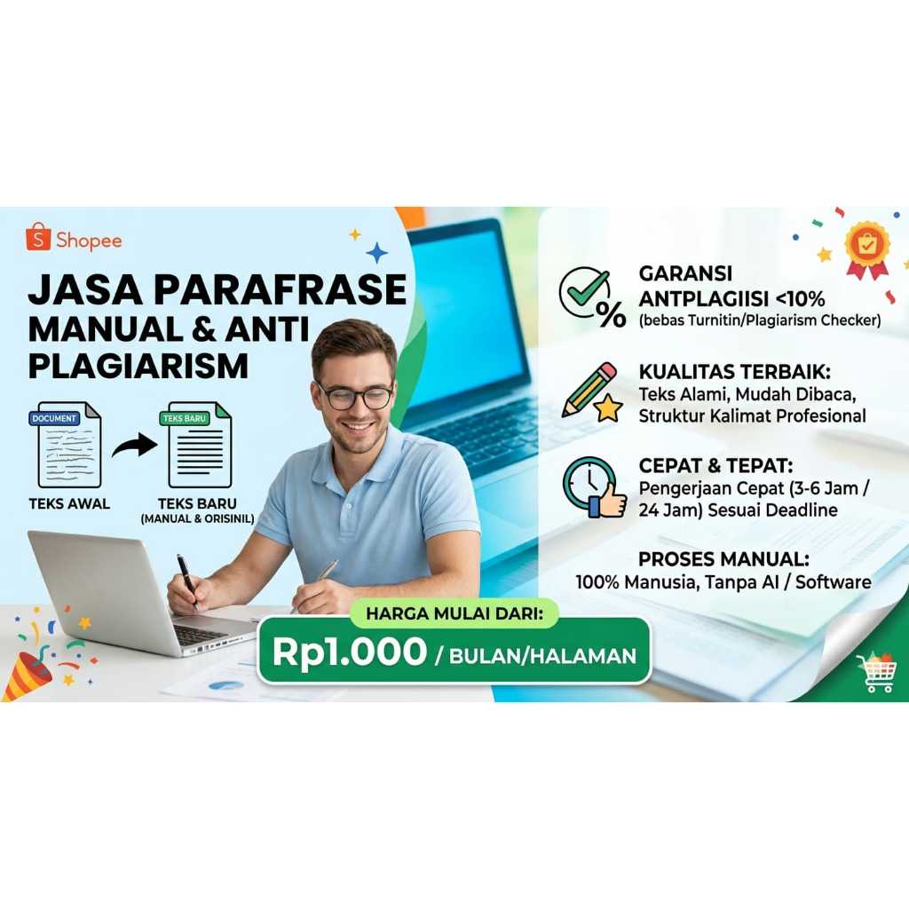 Parafrase Skripsi, Tesis, Jurnal Manual Termurah & Tercepat - Garansi 100%