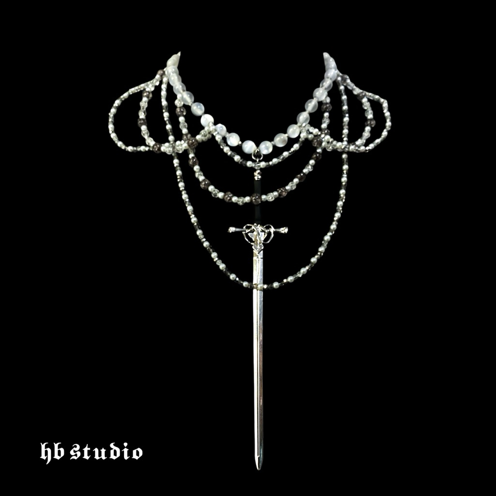 POSEIDON NECKLACE | kalung pedang pria wanita unisex kalung choker silver wanita kalung gothic y2k k