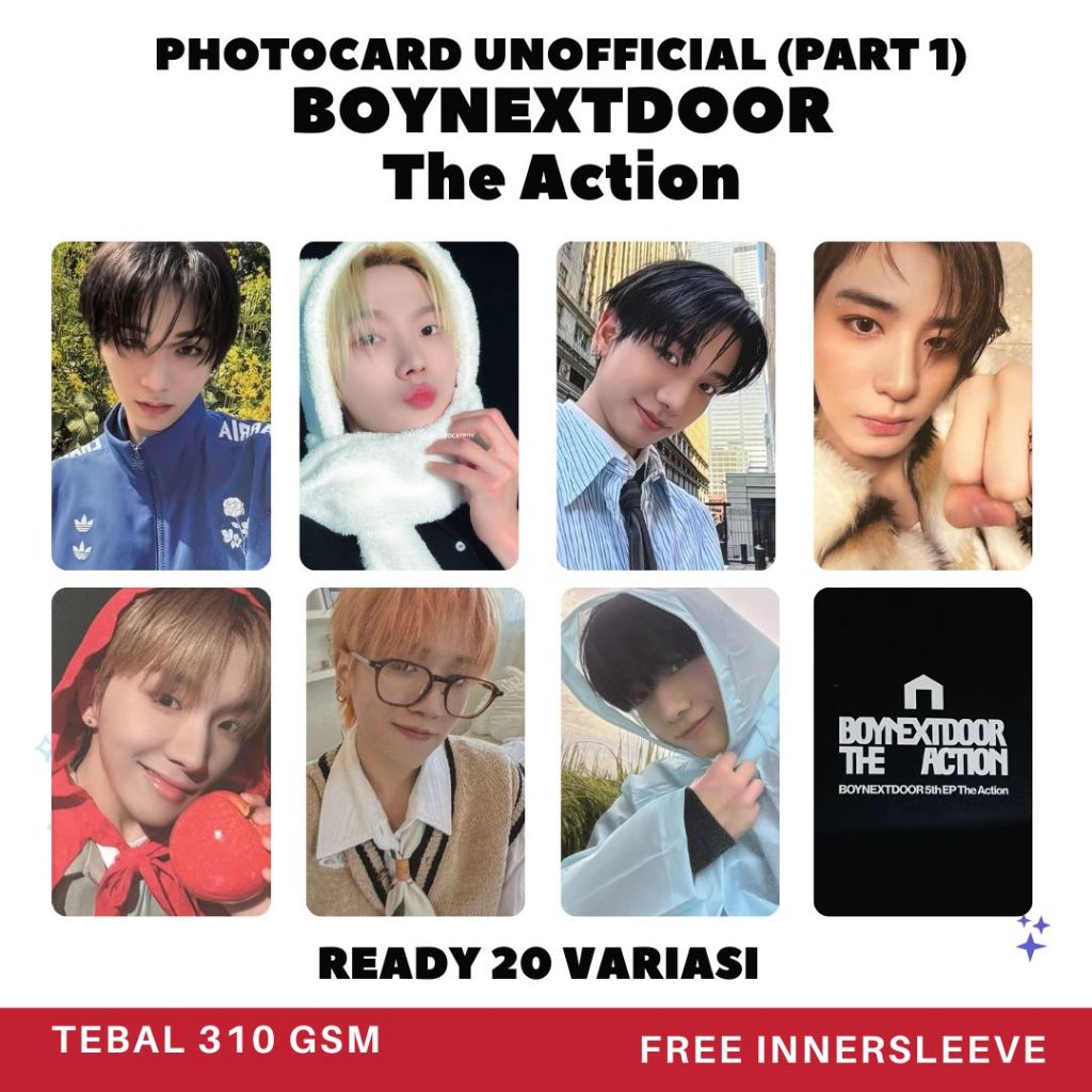 Boynextdoor Photocard Unofficial Premium Photocard the action lomocard merch Jaehyun Leehan Riwoo Su