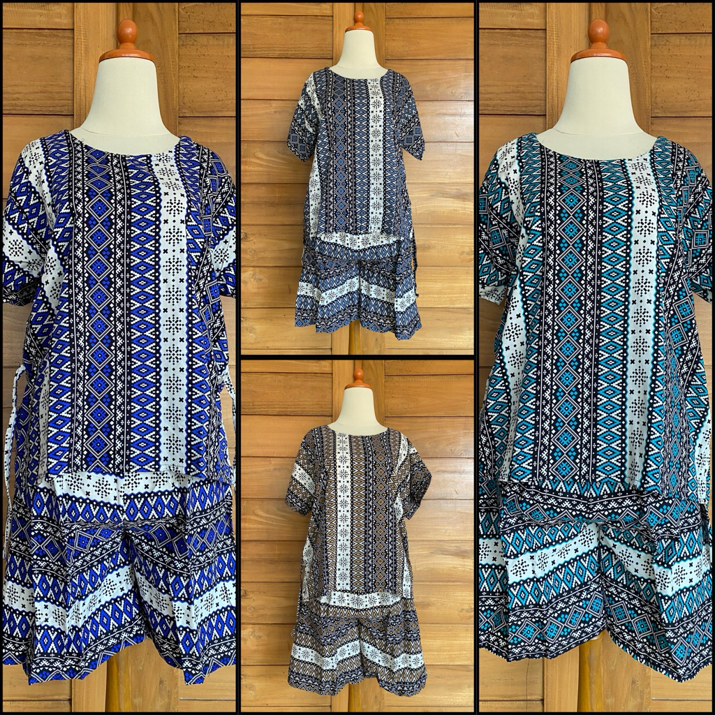 SETELAN CELANA PENDEK KULOT MOTIF / ONE SET / PIYAMA / BAJU TIDUR / PAJAMAS / BABYDOLL