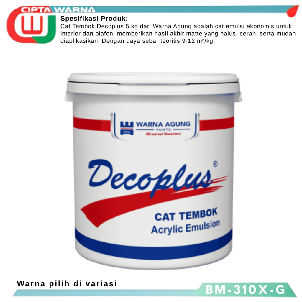 CAT TEMBOK/DINDING/PLAFON DECOPLUS 5KG - CWJ