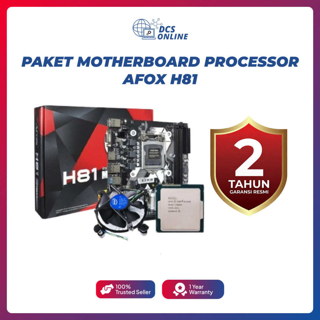 PAKET MOTHERBOARD H81 AFOX+PROCESSOR+ FAN STD