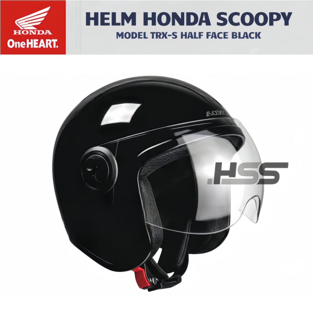 Helm Half Face Honda TRX-S Scoopy Hitam Original AHM