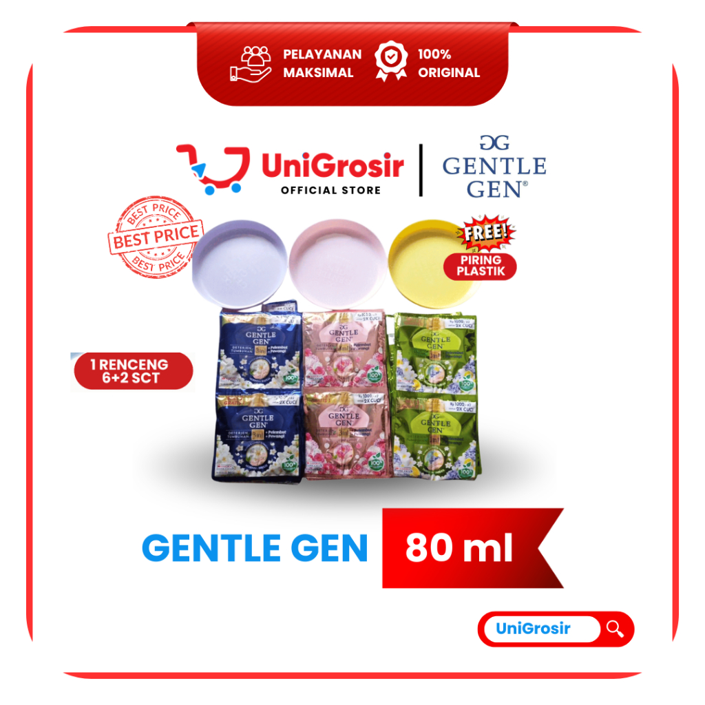 [UniGrosir] GG GENTLE GEN DETERJEN CAIR TWIN PACK GENTLEGEN ~ 80 ML X 6 + 2 SACHET