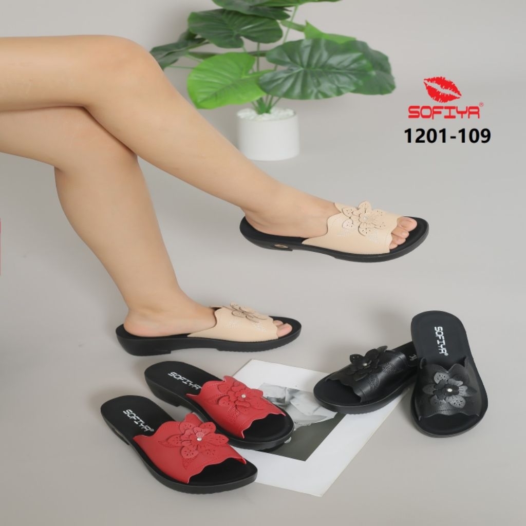 SOFIYA ORI 1201 109 SENDAL WEDGES WANITA IMPORT / SANDAL UPSEN BUNGA TINGGI 5CM