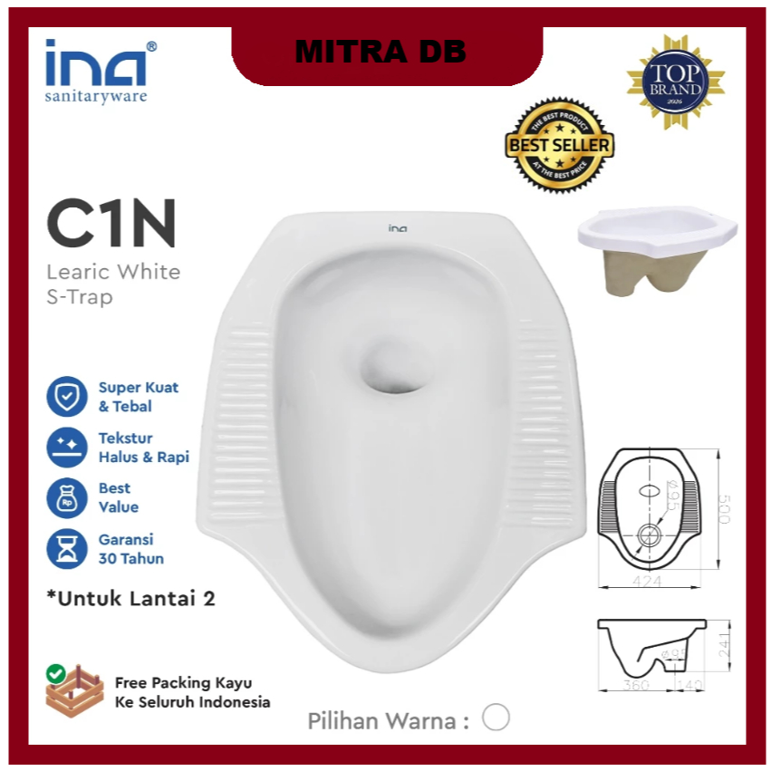INA C1N CLOSET KLOSET JONGKOK SQUATTING LANTAI 2 LEHER ANGSA