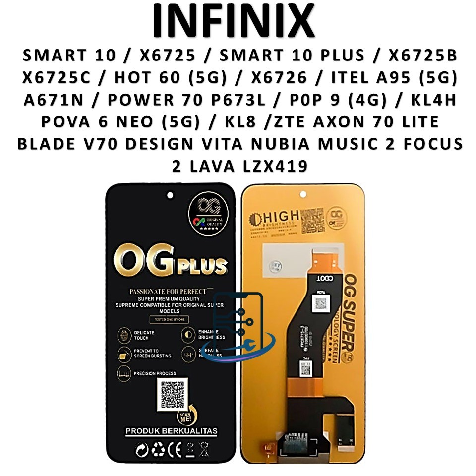 LCD TOUCHSCREEN INFINIX SMART 10/X6725/SMART 10 PLUS/X6725B/X6725C/HOT 60 (5G)/X6726 / ITEL A95 (5G)