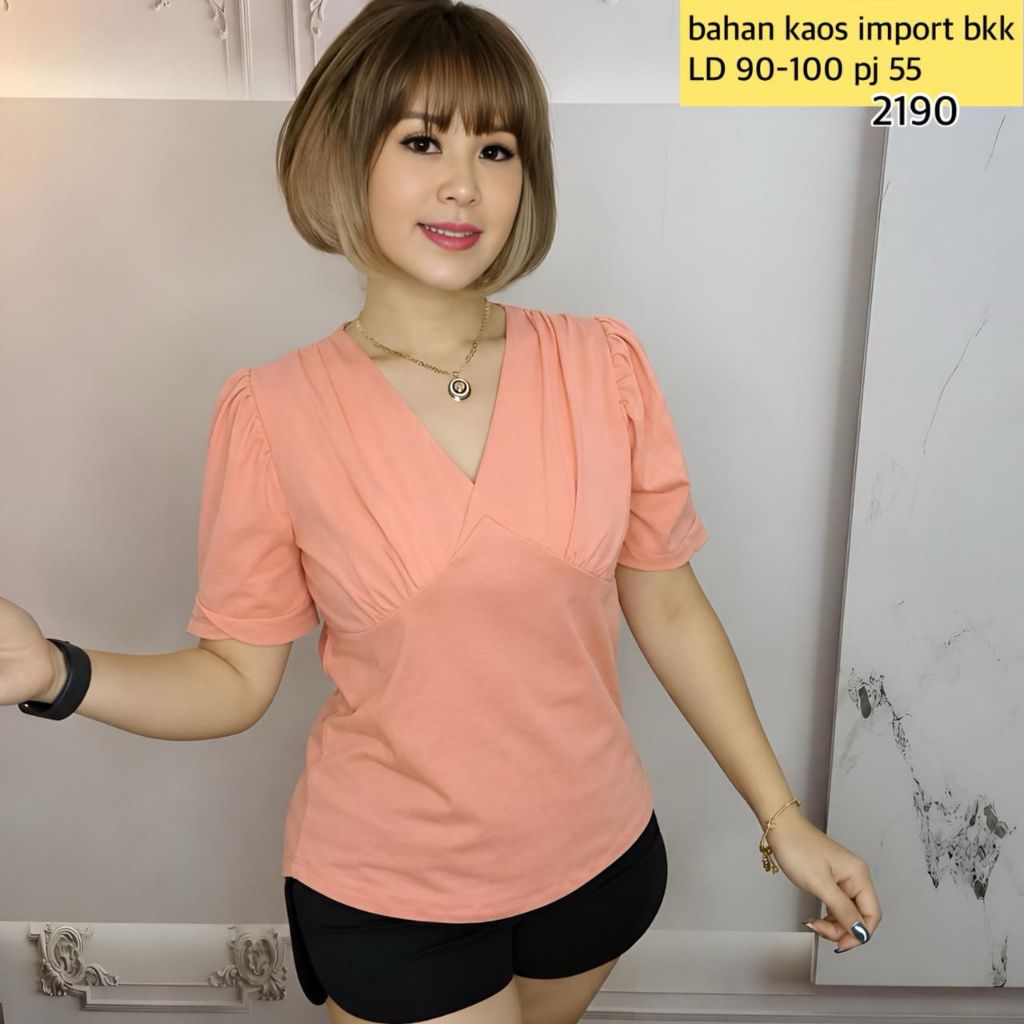 Blouse Kaos Import Wanita Atasan Bangkok Import Oufit Kaos kekinian Import Pakaian Import Wanita