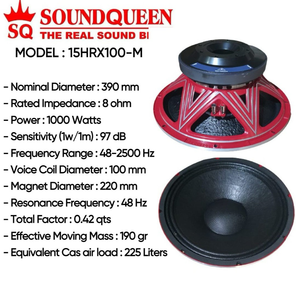 speaker 15” soundqueen 15HRX100-M