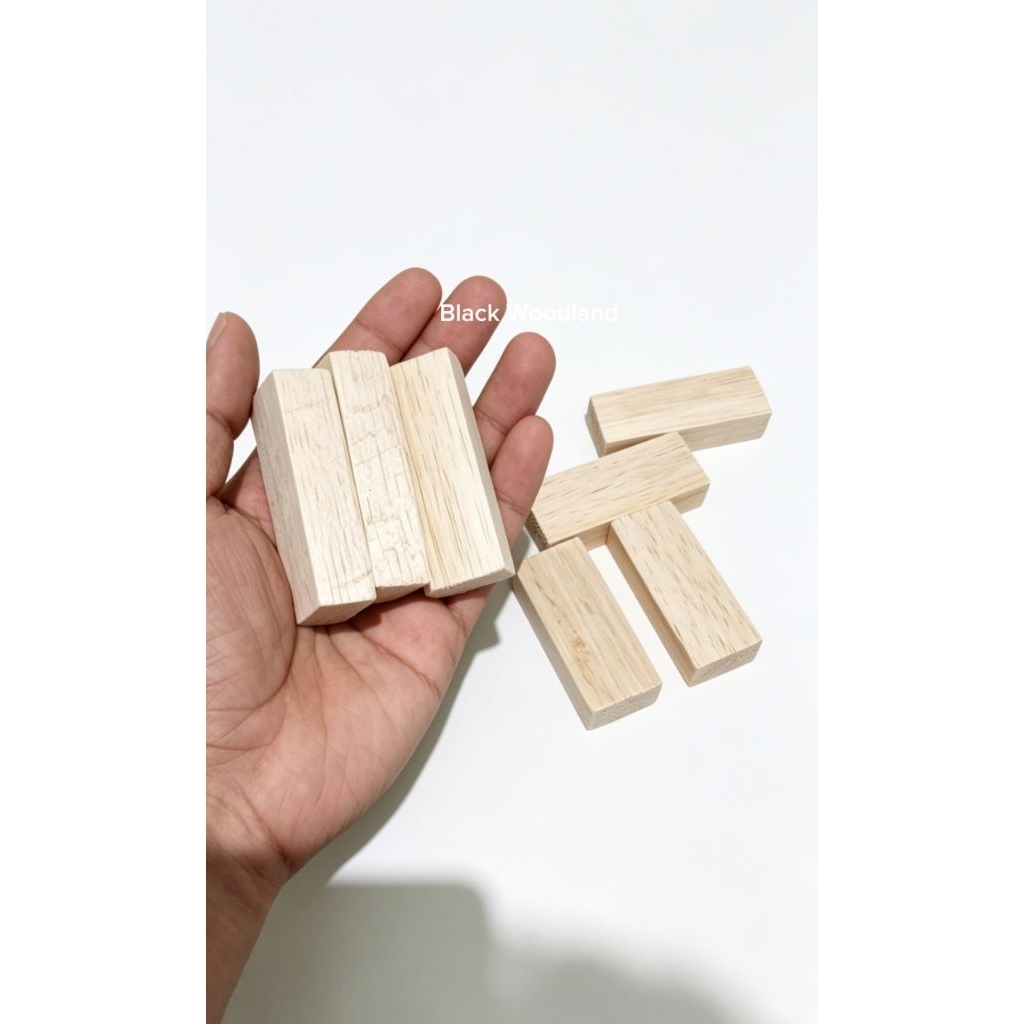 Balok Kayu Sengon Mini Siap Ukir Kerajinan DIY Craft Miniatur Kayu Albasia Halus