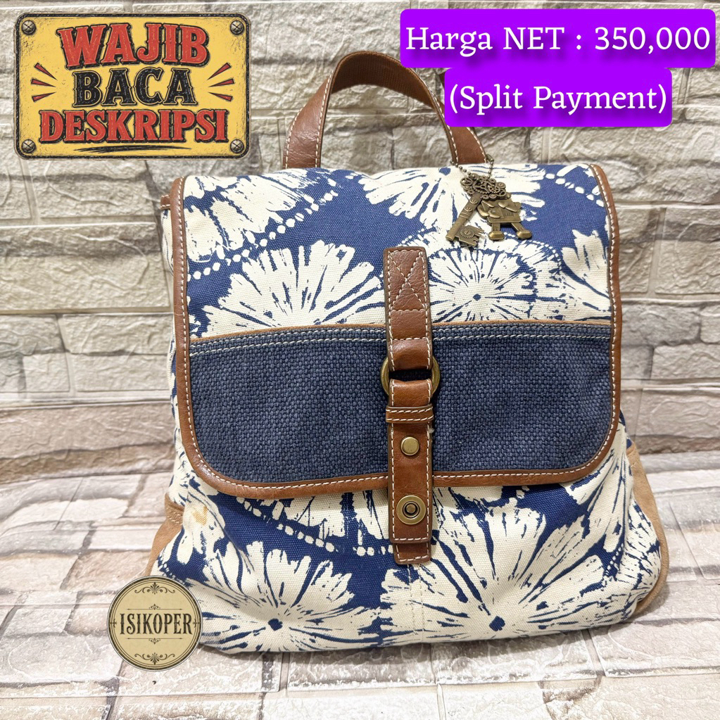 664# NET-Preloved Fossil Backpack Kanvas 2in1 Ransel