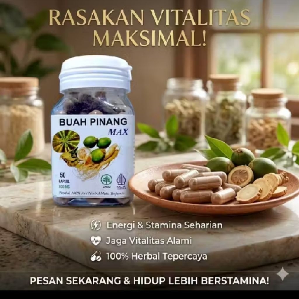 Kapsul Herbal Pinang Muda MAX untuk Pria Dewasa