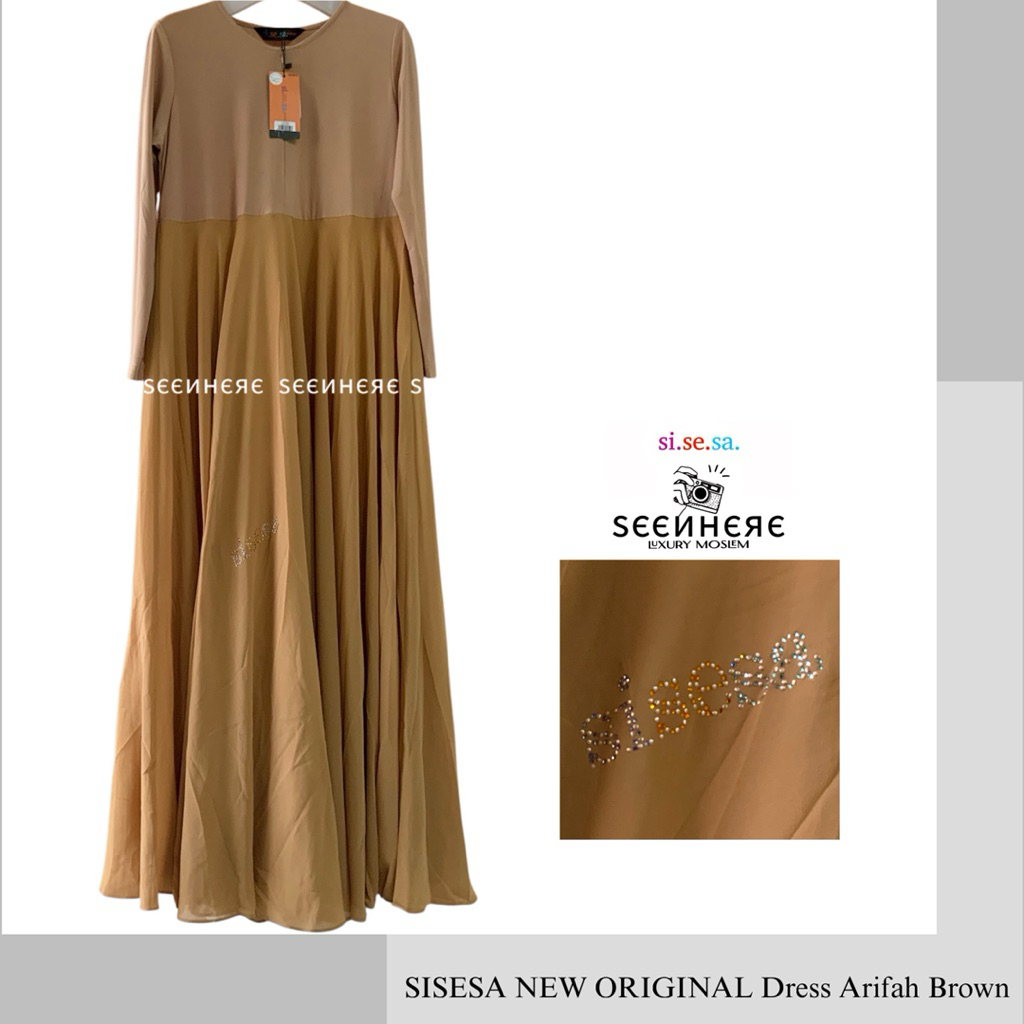 SISESA NEW ORIGINAL GUARANTEED - Dress Arifah Swarovski Brown (size.100/141)