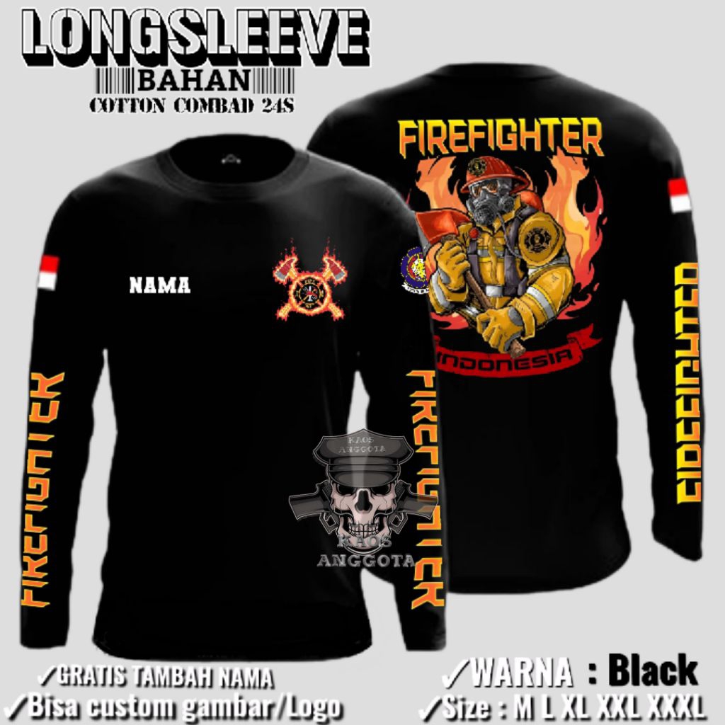 KAOS PEMADAM KEBAKARAN FIRE FIGHTER TERBARU - tshirt damkar fire fighter