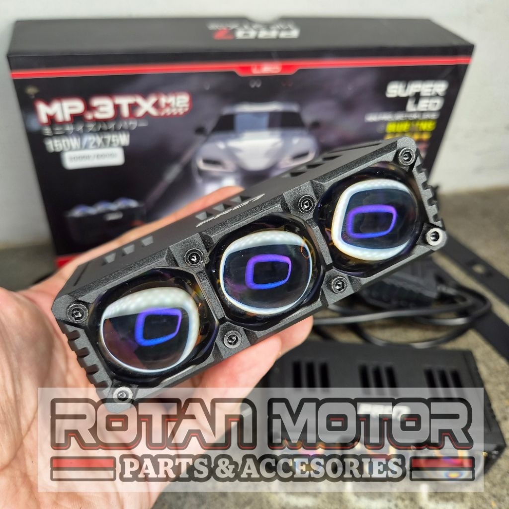 Mini Projie PRO7 MP.3TX Super Nova LED Blue Lens 4x75W / MP3TX / MP 3TX / MINI PROJIE 3 MATA BLUELEN