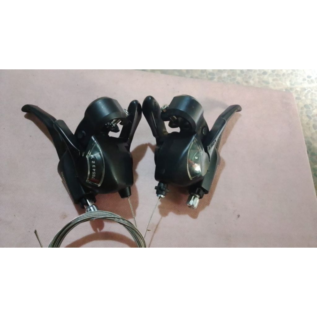 shifter shimano tourney 3x7speed original sepasang