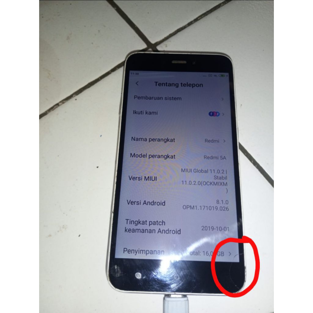 LCD & Touchscreen & Frame Xiaomi Redmi 5A [Minus Retak Sehelai]