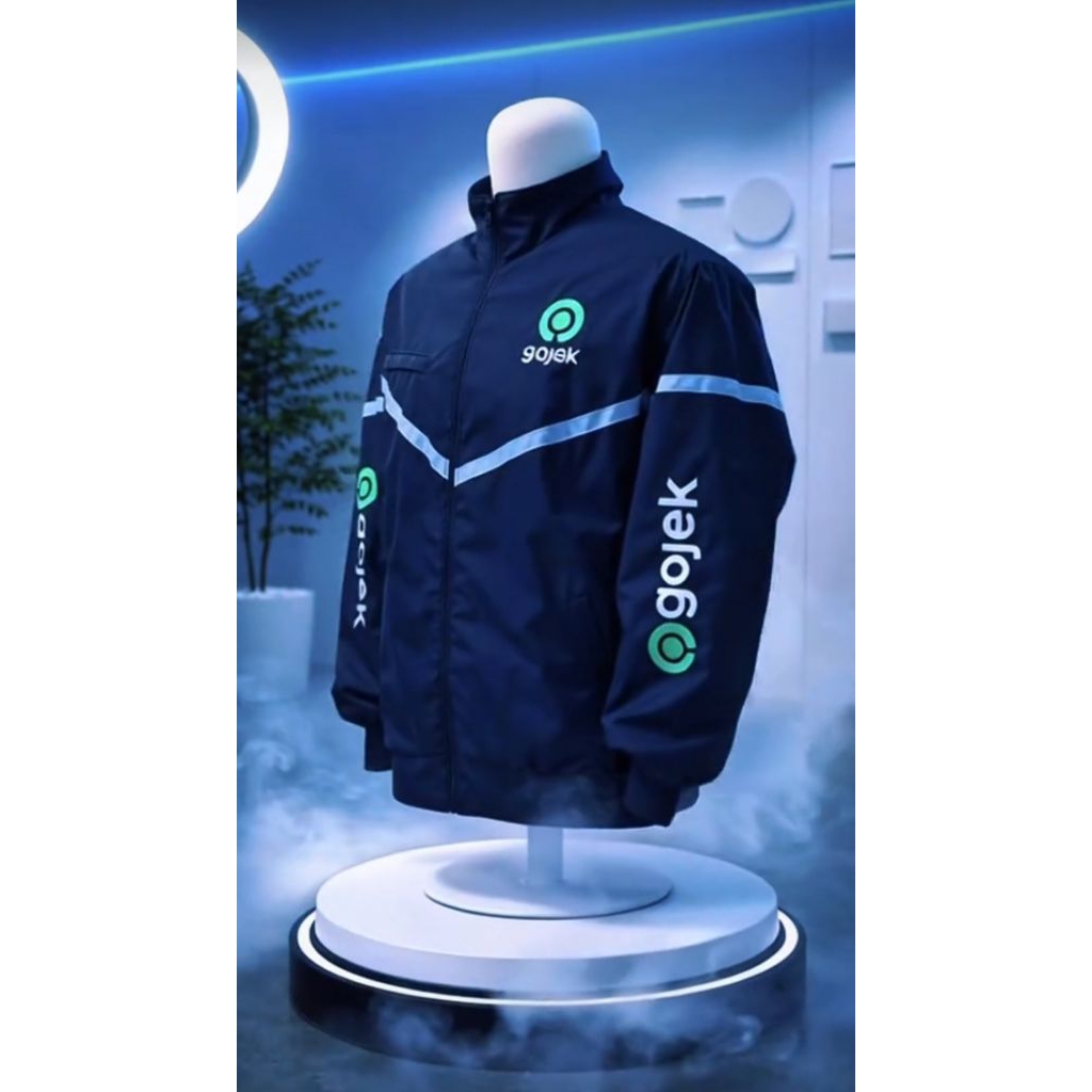 Jaket Gojek Ojol Terbaru 2026 Lengan Panjang Sablon Logo Depan Belakang / Jaket Gojek Pria Wanita Dr