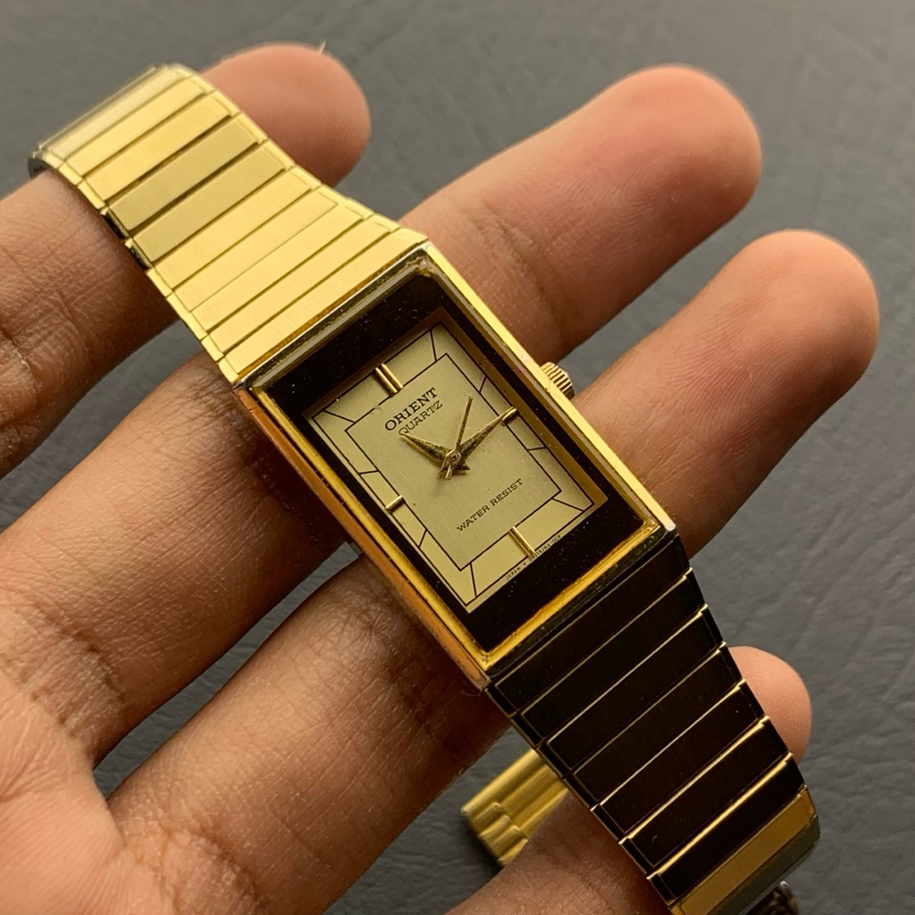 Orient Tank Watch Gold Case Vintage ref. D859JN- 40 CS.
