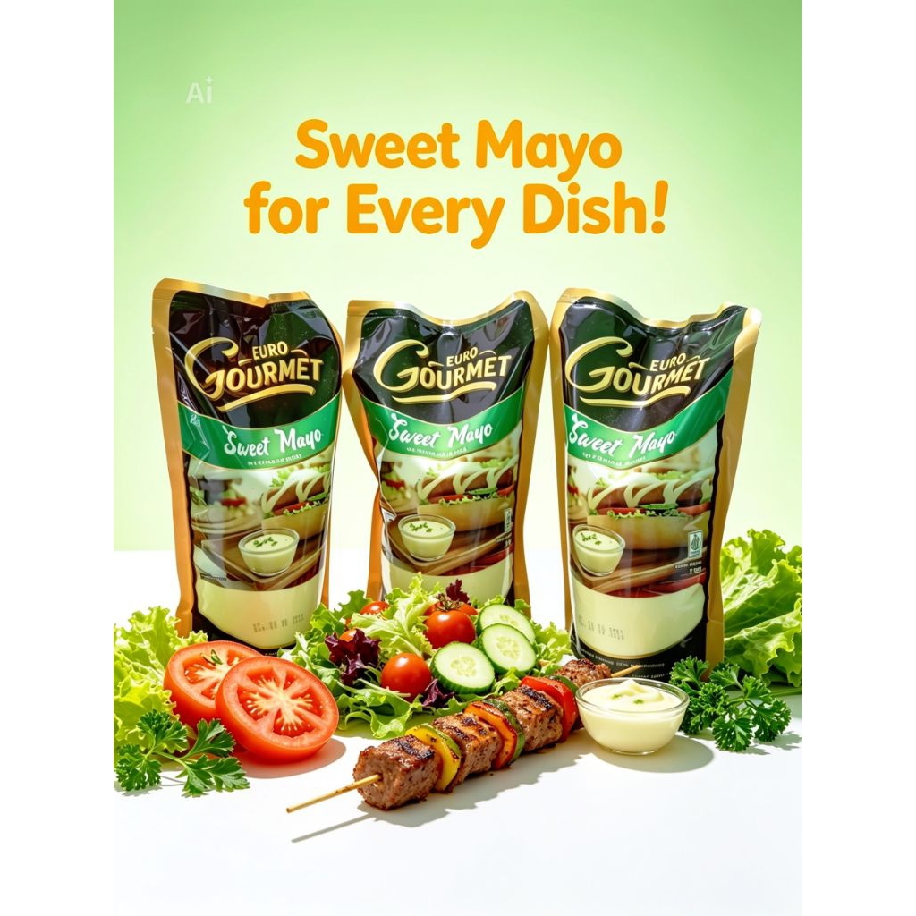 Euro gourmet sweet mayo / mayonese manis kemasan 1 kg