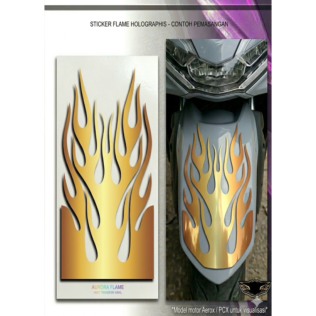 Stiker Api Spakbor Depan Motor Tribal Api Vinyl