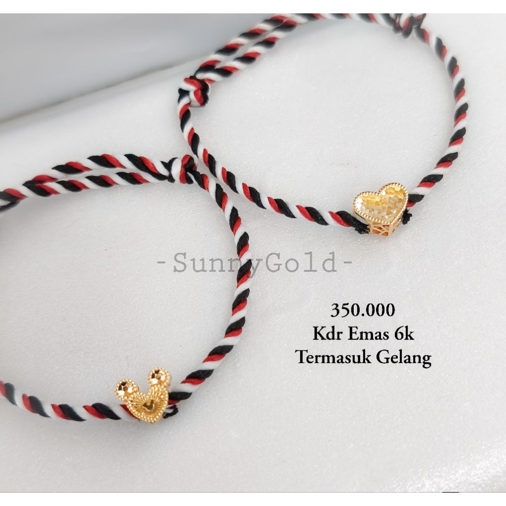 Charm love gelang emas asli 6k