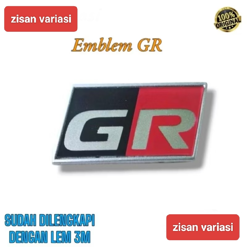 EMBLEM GR TOYOTA / LOGO EMBLEM GR TOYOTA ORIGINAL