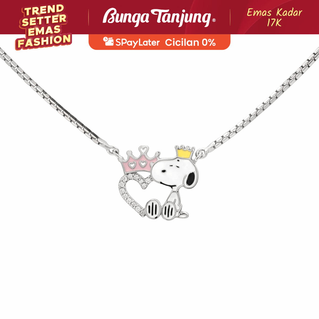KALUNG ANAK KIDS SNOOPY CROWN - EMAS 17K - BUNGA TANJUNG GOLD