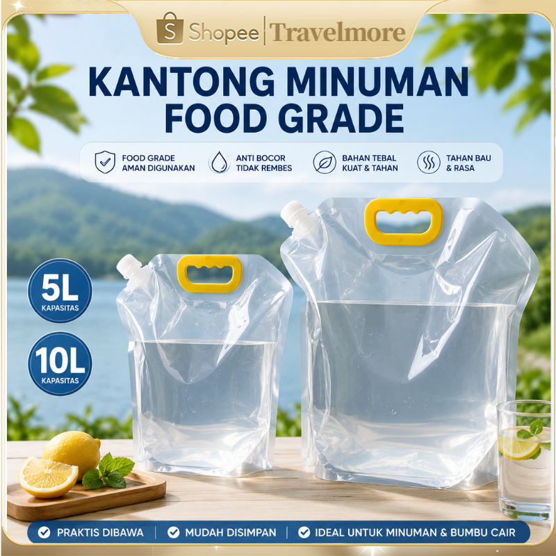 Tempat Air Zamzam Lipat Portable 5L 10L Perlengkapan Haji Umroh Portable Water BAG