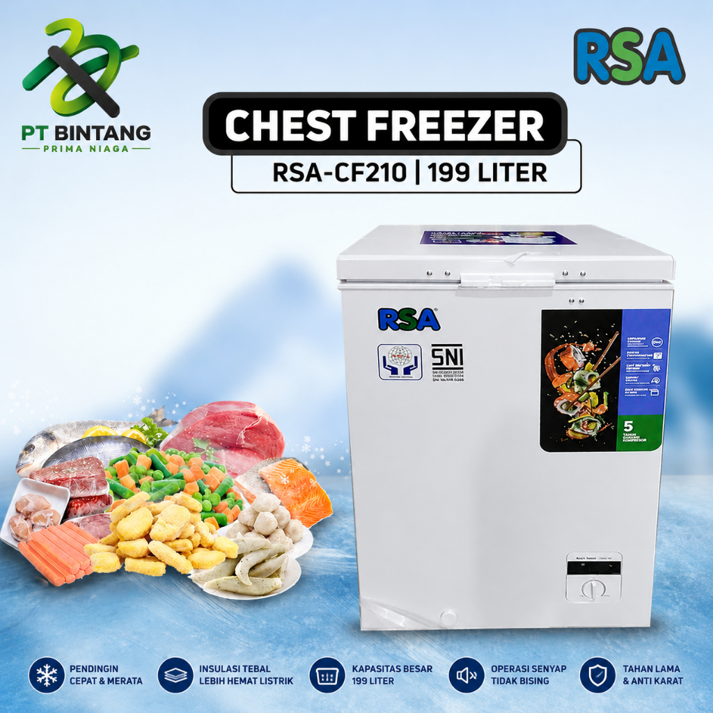 Chest Freezer RSA CF-210 / RSA Chest Freezer CF210 GARANSI RESMI