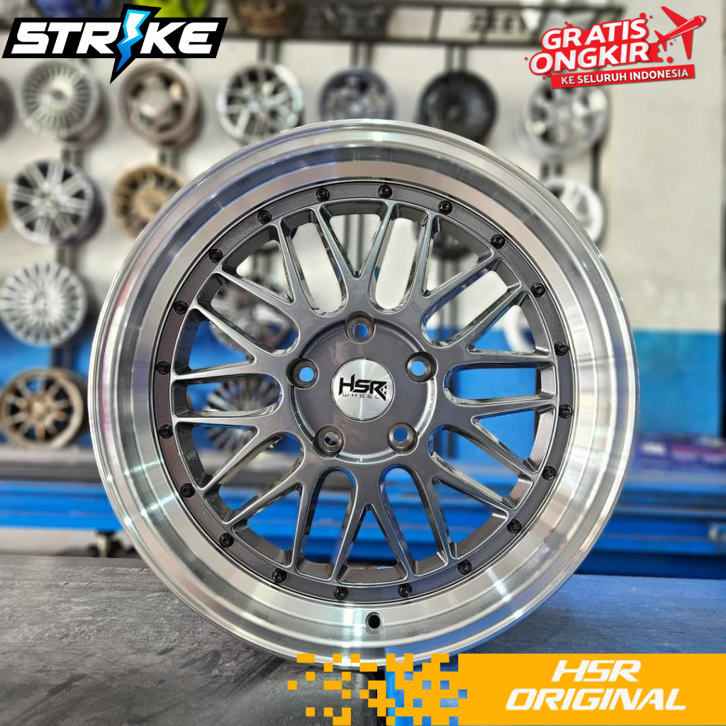 VELEG RACING HSR LEMANS RING 18 H 5X120 GREY POLISH UNTUK BMW F30 E36 E46 VELG CELONG RING 18 BUKAN 