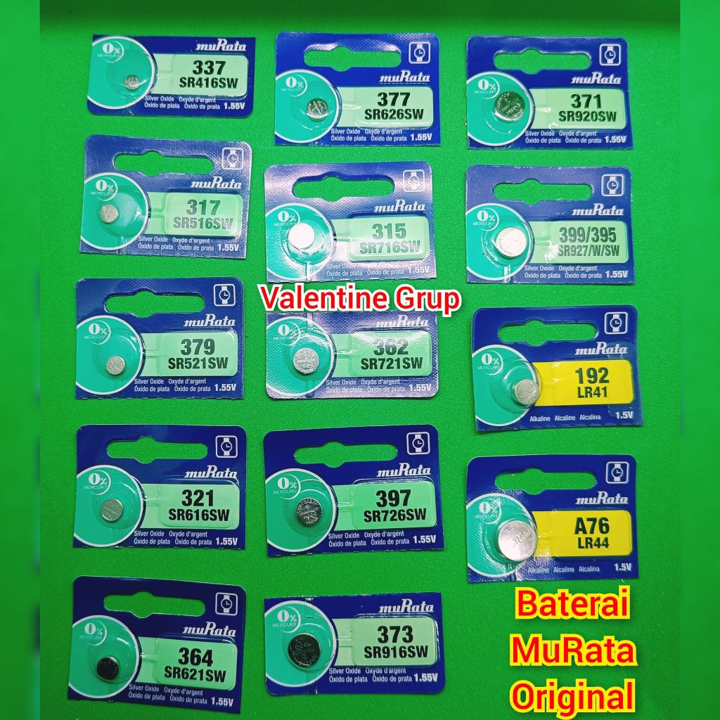 Baterai Jam Tangan MuRata ORI | 373 (SR916SW) | 315 (SR 716SW) | 377 (SR626SW) | 371 (SR920SW) | 362