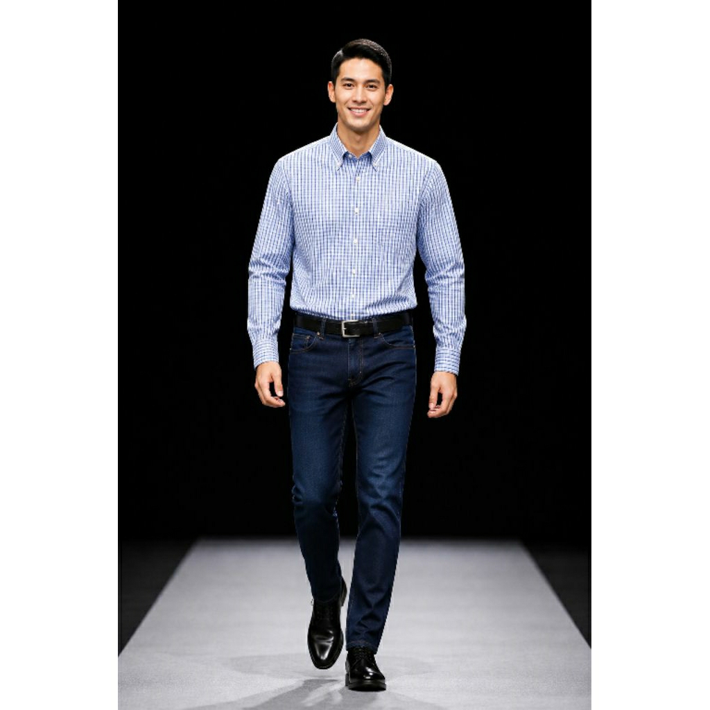 Kemeja Pria Dockers Preloved Kemeja Pria Lengan Panjang Handsome Blue