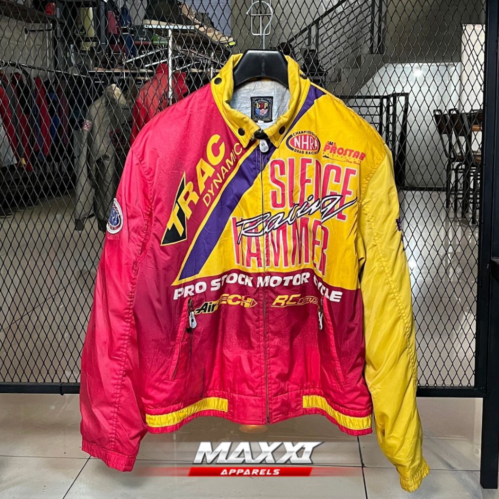 Jaket motor Yellow Corn | YC Vintage NHRA | Jaket riding pria | Original YellowCorn
