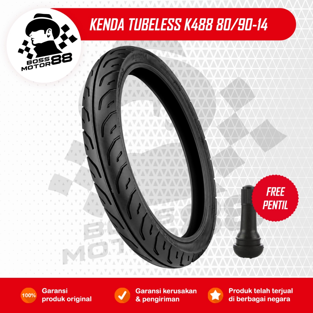 Kenda Ban Tubeless Tubles K488 80/80-14 Ban Depan Motor Vario Beat Mio Xeon X-ride Original