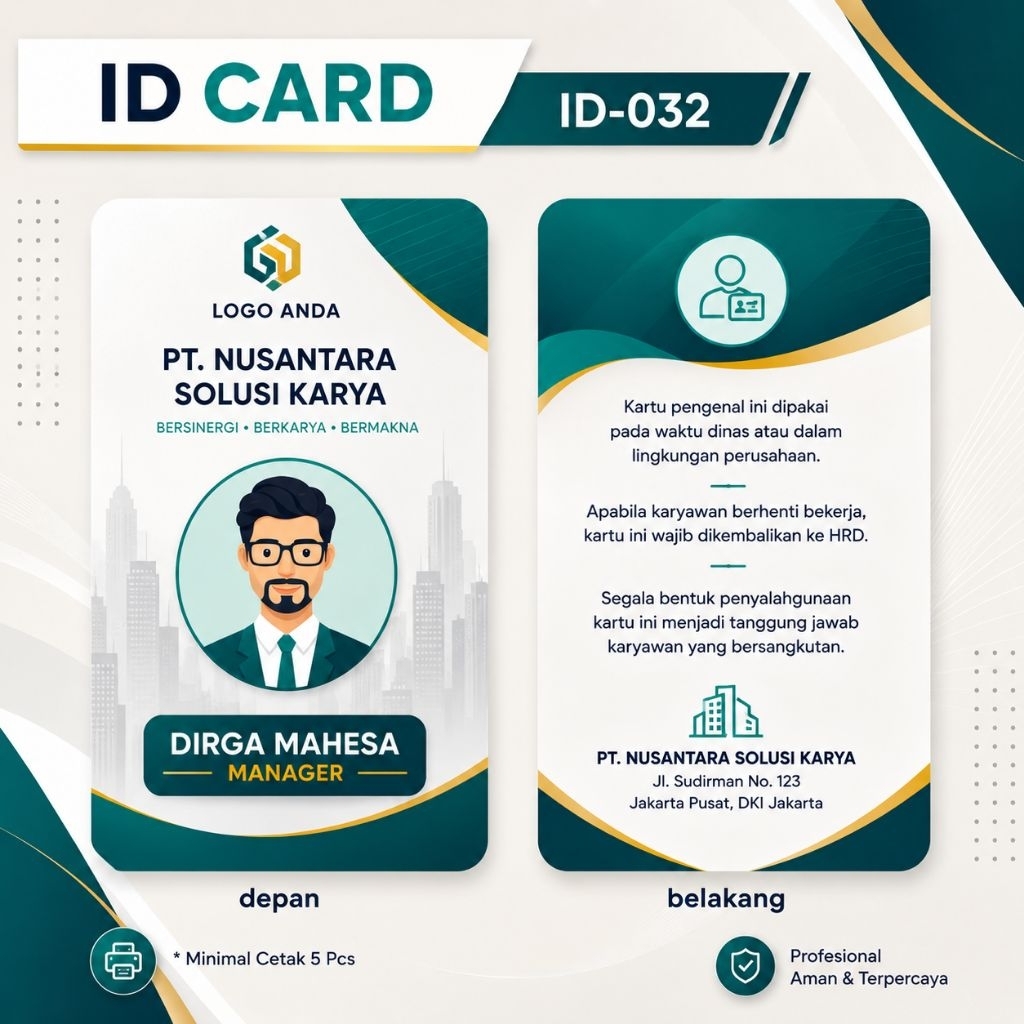 Cetak TIK Print Kartu Panitia , Kartu Caleg, Business Card, Id Card Custom