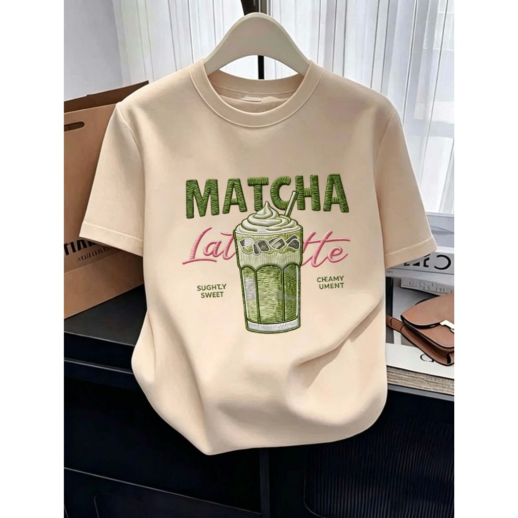 CC T-SHIRT COD | Pola desain minuman matcha retro ala Jepang | Kaos Cotton Combed 30s | Kaos Oversiz